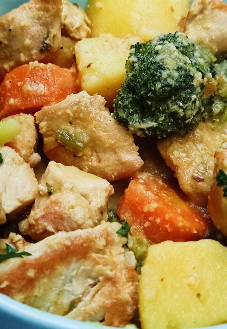 One pot Cashew Cream Chicken Stew (loaded with vegetables)
