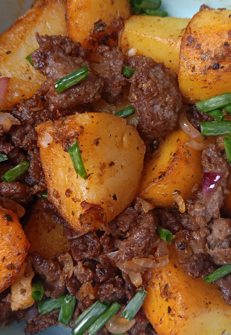 Breakfast Potatoes with Choma Sausages