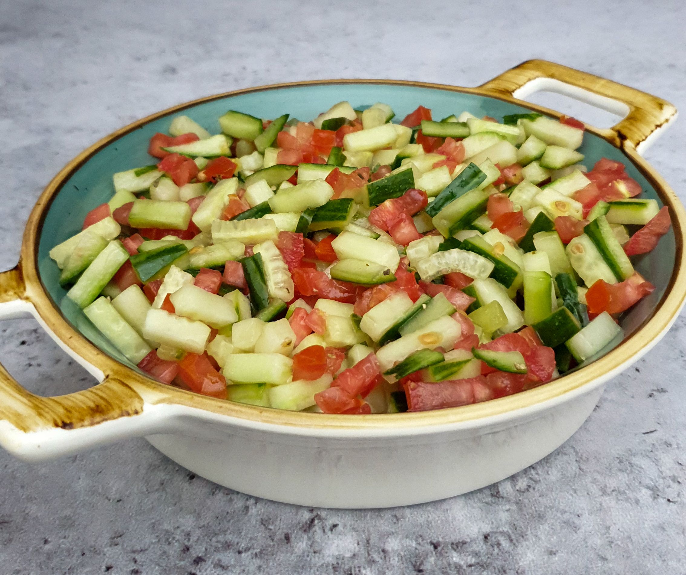 Simple cucumber tomato salad